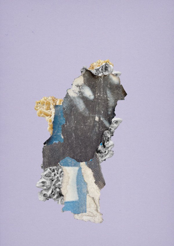 Abstract collage consisting of parts from print screens and fotos