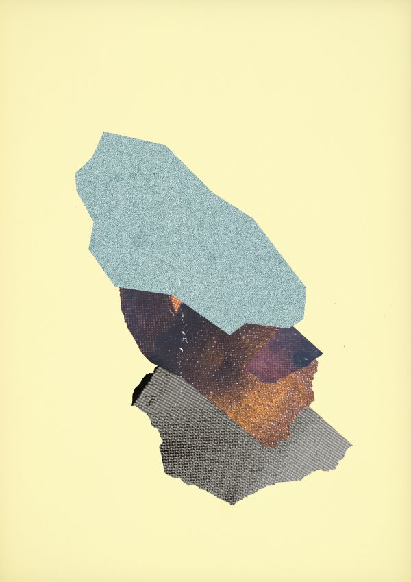 Abstract collage consisting of parts from an advertising column