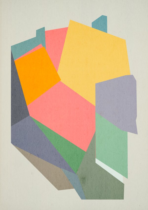 Abstract collage consisting of color patches