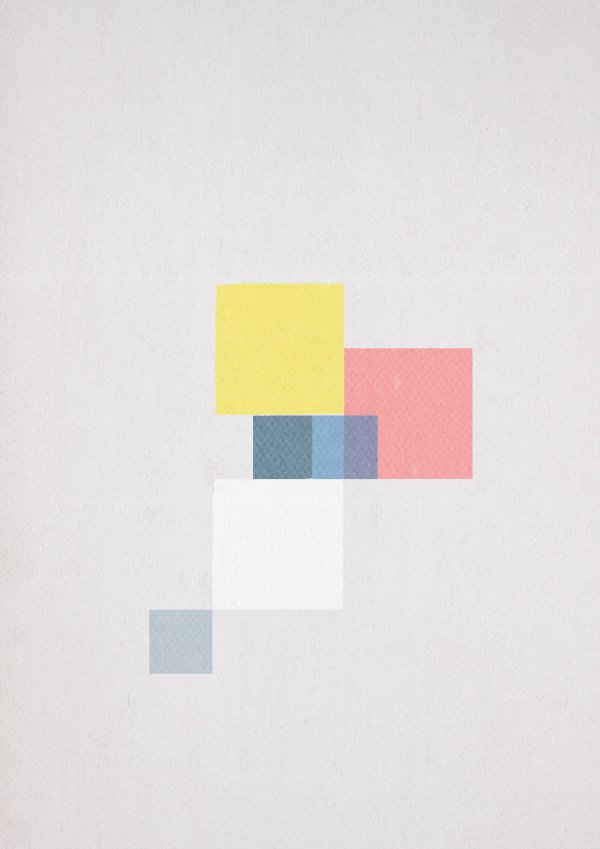 Abstract collage consisting of colored squares