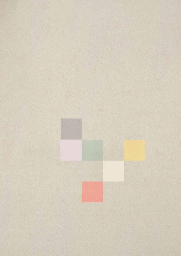 Abstract collage consisting of colored squares